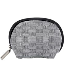 Texture Wood Grain Grey Gray Accessory Pouches (small) 