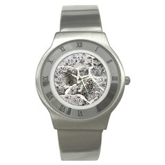 Coquina Shell Limestone Rocks Stainless Steel Watch by Nexatart