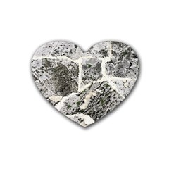 Coquina Shell Limestone Rocks Rubber Coaster (heart)  by Nexatart