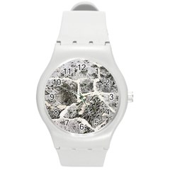 Coquina Shell Limestone Rocks Round Plastic Sport Watch (m) by Nexatart