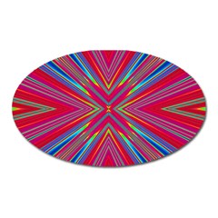 Burst Radiate Glow Vivid Colorful Oval Magnet by Nexatart