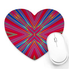 Burst Radiate Glow Vivid Colorful Heart Mousepads by Nexatart