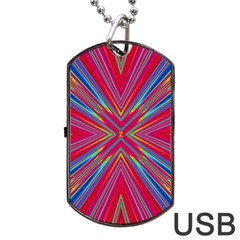 Burst Radiate Glow Vivid Colorful Dog Tag Usb Flash (two Sides) by Nexatart