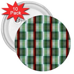 Fabric Textile Texture Green White 3  Buttons (10 Pack)  by Nexatart