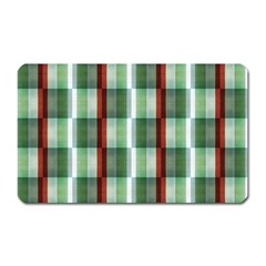 Fabric Textile Texture Green White Magnet (rectangular) by Nexatart