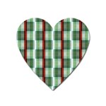 Fabric Textile Texture Green White Heart Magnet Front