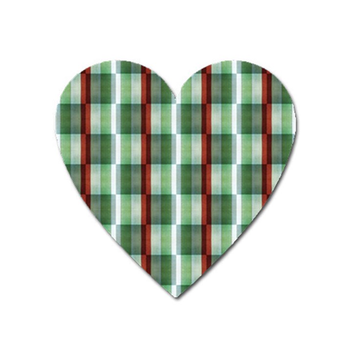 Fabric Textile Texture Green White Heart Magnet