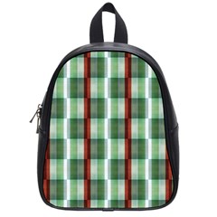 Fabric Textile Texture Green White School Bag (small) by Nexatart