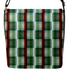 Fabric Textile Texture Green White Flap Messenger Bag (s) by Nexatart