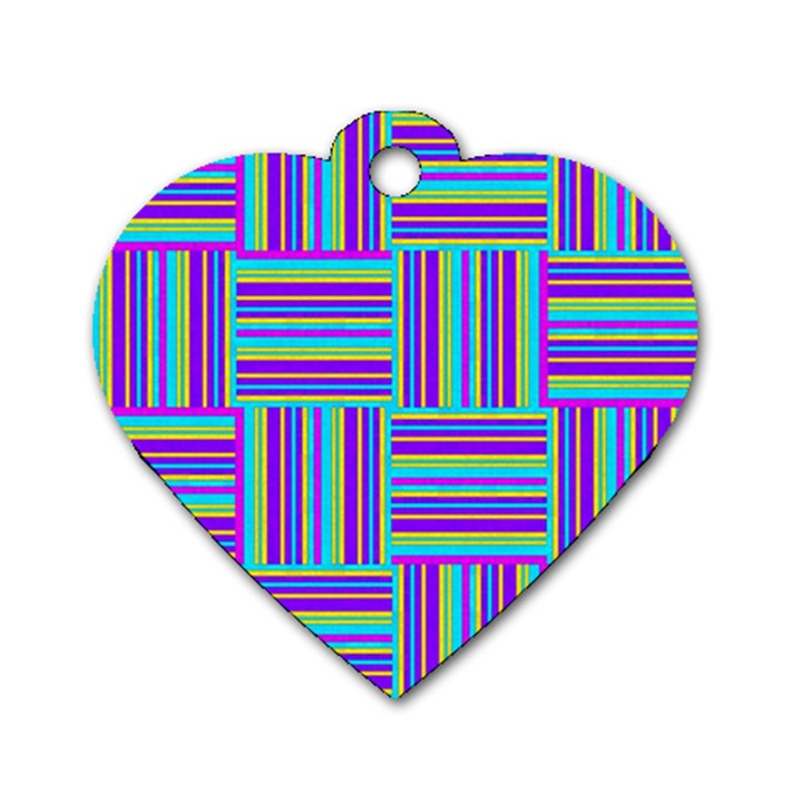 Geometric Textile Texture Surface Dog Tag Heart (One Side)