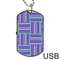 Geometric Textile Texture Surface Dog Tag Usb Flash (one Side)