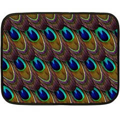 Peacock Feathers Bird Plumage Double Sided Fleece Blanket (mini)  by Nexatart