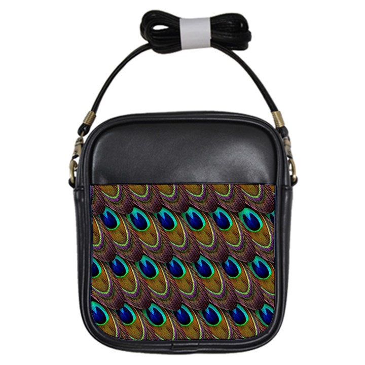 Peacock Feathers Bird Plumage Girls Sling Bags