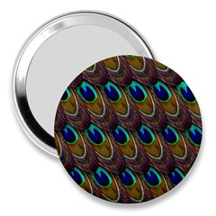 Peacock Feathers Bird Plumage 3  Handbag Mirrors by Nexatart