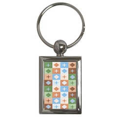 Fabric Textile Textures Cubes Key Chains (rectangle)  by Nexatart