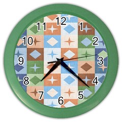 Fabric Textile Textures Cubes Color Wall Clocks by Nexatart