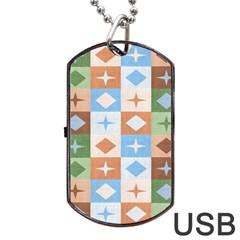 Fabric Textile Textures Cubes Dog Tag Usb Flash (one Side)