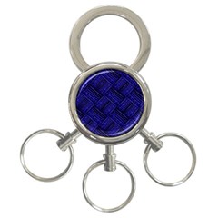 Cobalt Blue Weave Texture 3-ring Key Chains by Nexatart