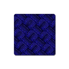 Cobalt Blue Weave Texture Square Magnet by Nexatart