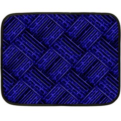 Cobalt Blue Weave Texture Double Sided Fleece Blanket (mini)  by Nexatart