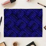 Cobalt Blue Weave Texture Cosmetic Bag (XL) Front