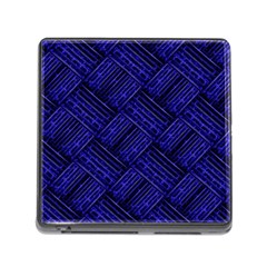 Cobalt Blue Weave Texture Memory Card Reader (square) by Nexatart