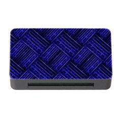 Cobalt Blue Weave Texture Memory Card Reader With Cf by Nexatart