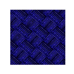 Cobalt Blue Weave Texture Small Satin Scarf (square) by Nexatart