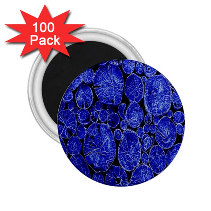 Neon Abstract Cobalt Blue Wood 2.25  Magnets (100 pack) 