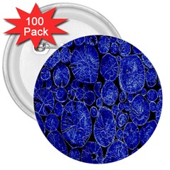 Neon Abstract Cobalt Blue Wood 3  Buttons (100 Pack)  by Nexatart