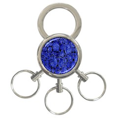 Neon Abstract Cobalt Blue Wood 3-ring Key Chains