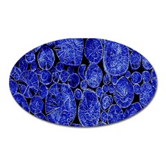 Neon Abstract Cobalt Blue Wood Oval Magnet by Nexatart