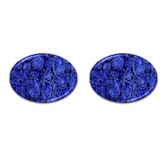 Neon Abstract Cobalt Blue Wood Cufflinks (oval) by Nexatart