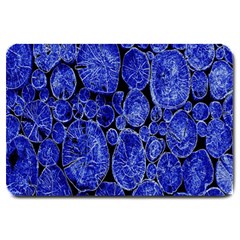 Neon Abstract Cobalt Blue Wood Large Doormat  by Nexatart