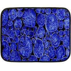 Neon Abstract Cobalt Blue Wood Fleece Blanket (mini)