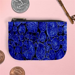 Neon Abstract Cobalt Blue Wood Mini Coin Purses by Nexatart