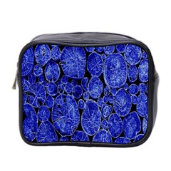 Neon Abstract Cobalt Blue Wood Mini Toiletries Bag 2-side by Nexatart