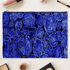 Neon Abstract Cobalt Blue Wood Cosmetic Bag (xxxl)  by Nexatart