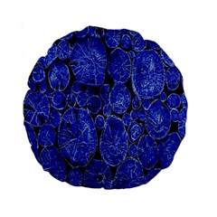 Neon Abstract Cobalt Blue Wood Standard 15  Premium Round Cushions by Nexatart