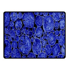 Neon Abstract Cobalt Blue Wood Double Sided Fleece Blanket (small)  by Nexatart