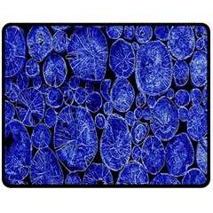 Neon Abstract Cobalt Blue Wood Double Sided Fleece Blanket (medium)  by Nexatart