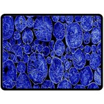 Neon Abstract Cobalt Blue Wood Double Sided Fleece Blanket (Large)  80 x60  Blanket Front