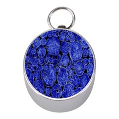 Neon Abstract Cobalt Blue Wood Mini Silver Compasses by Nexatart