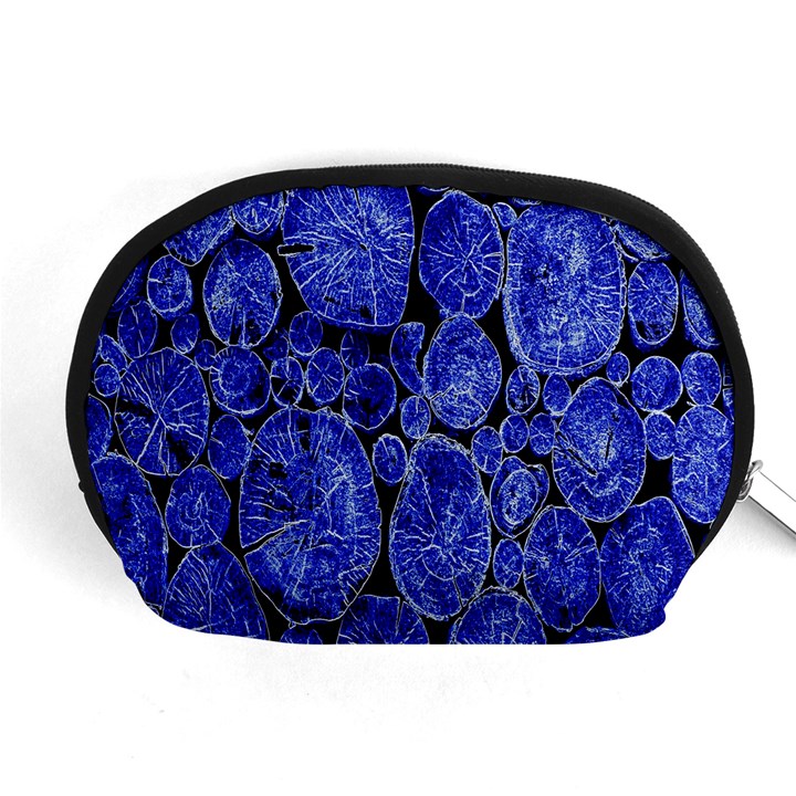 Neon Abstract Cobalt Blue Wood Accessory Pouches (Medium) 