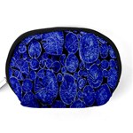 Neon Abstract Cobalt Blue Wood Accessory Pouches (Medium)  Back