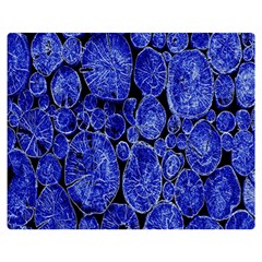 Neon Abstract Cobalt Blue Wood Double Sided Flano Blanket (medium)  by Nexatart