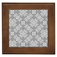 Black And White Oriental Ornate Framed Tiles by dflcprints