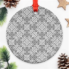 Black And White Oriental Ornate Ornament (round) by dflcprints