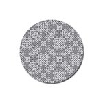 Black And White Oriental Ornate Rubber Coaster (Round)  Front