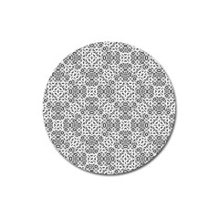 Black And White Oriental Ornate Magnet 3  (round) by dflcprints